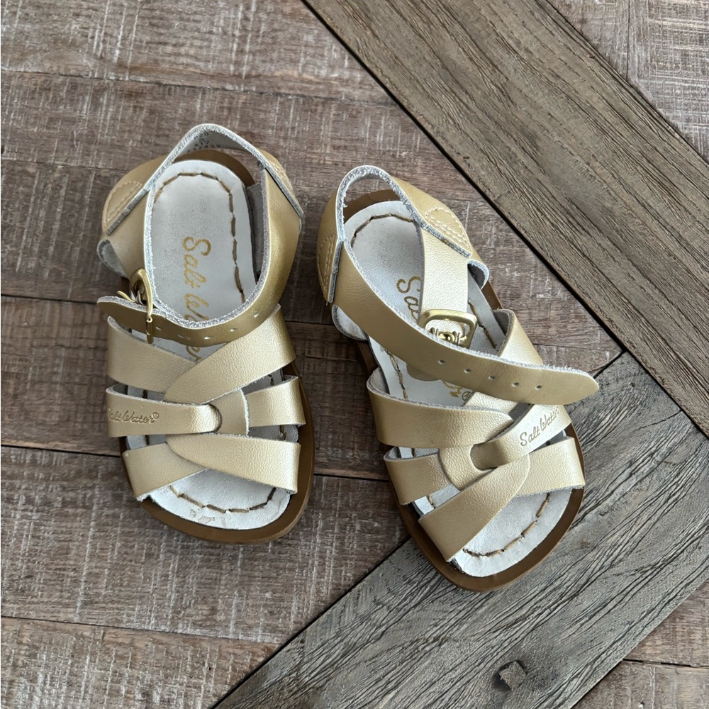 Salt Water Sandals by Hoy Gold Strappy Sandals